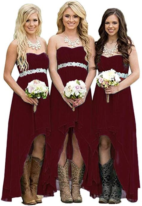 Country Style Bridesmaid Dresses, Western Bridesmaid Dresses, Country Bridesmaid, Country Bridesmaid Dresses, Patterned Bridesmaid Dresses, High Low Bridesmaid Dresses, Wedding Guest Gowns, Sweetheart Bridesmaids Dresses, Bridesmaid Dresses Strapless