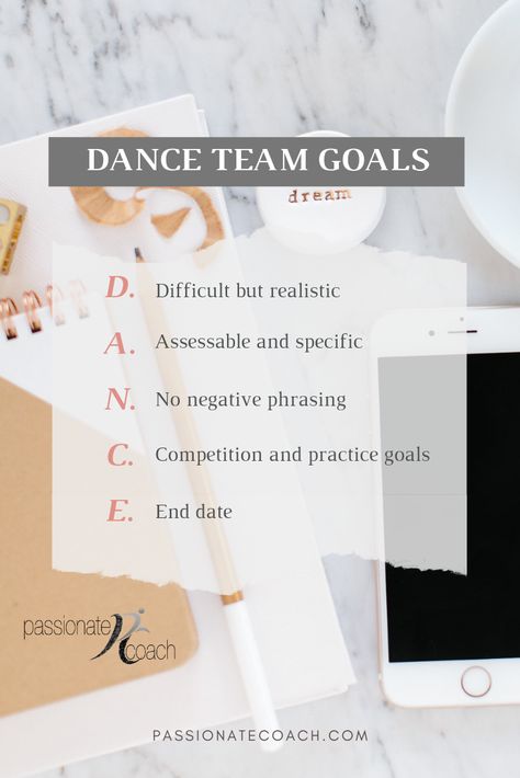 College Dance, Dance Problems, Team Ideas, Dance Coach, Smart Goal Setting, High School Dance, Coaching Skills, Team Goals, Dance Teachers