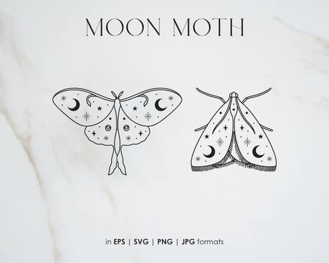 Minimalistic Moth Tattoo, Fine Line Moth Tattoo, Moth Doodle, Moon Moth Tattoo, Moth Logo, Lunar Moth Tattoo, Luna Moth Tattoo, Celestial Svg, Moth Drawing