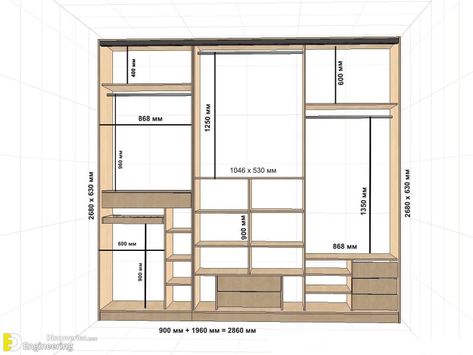 35 Standard Wardrobe Dimension Ideas - Engineering Discoveries Wardrobe Dimensions, Clothes Cabinet, Dressing Design, Modular Wardrobes, Bedroom Cupboards, Wardrobe Designs, Closet Layout, Bedroom Closet Design, Wardrobe Design Bedroom