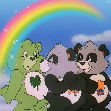 Good Luck Care Bear, Lucky Bear, Good Luck Bear, Kidcore Aesthetic, Care Bears Cousins, Club Hairstyles, Care Bear, Vintage Cartoon, Care Bears