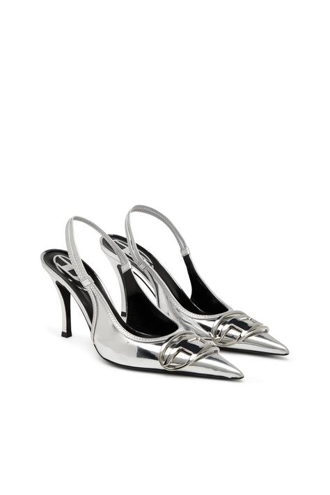 Diesel Heels, Hak Tinggi, Diesel Shoes, Silver Pumps, Demi Fine Jewelry, Silver Heels, Dolce E Gabbana, Van Cleef Arpels, Fine Earrings