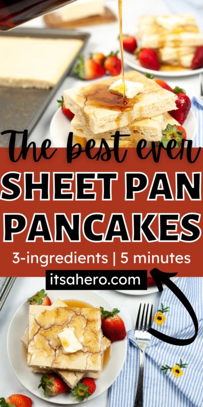 These easy weekday (or weekend) morning sheet pan pancakes are the perfect way to make pancakes for a crowd! No more standing over a griddle! Krusteaz Sheet Pan Pancakes, Sheet Pan Boxed Pancakes, Pancakes In A 9x13 Pan, Box Pancake Mix Sheet Pan, Sheet Pan Pancakes Hungry Jack, Sheet Pan Pancakes With Aunt Jemima, Sheet Pan Pancakes Krusteaz, Sheet Pan Pancakes Easy, Sheet Pan Pancakes From Scratch