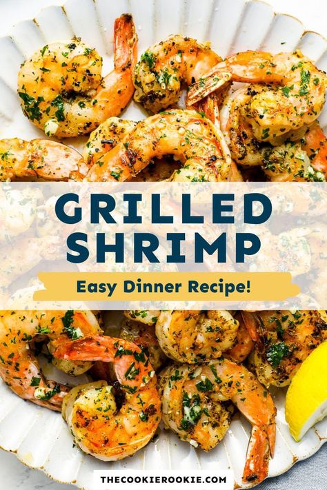 This flavor-packed Grilled Shrimp recipe is so quick and easy, you’ll be adding these to every dish. Start with a simple marinade, grill shrimp for just a few minutes, then slather on a bright lemon garlic butter. Pair this seafood favorite with pasta, veggies, and salads! Pop over to my site for the recipe! Shrimp Seasoning For Grill, Grilled Shrimp Recipes On Grill, Shrimp Barbecue Recipes, Shrimp On The Grill Recipes, Healthy Grilled Shrimp Recipes, Shrimp Grilled Recipes, Shrimp On The Grill, Shrimp Summer Rolls, Grilled Shrimp Recipe