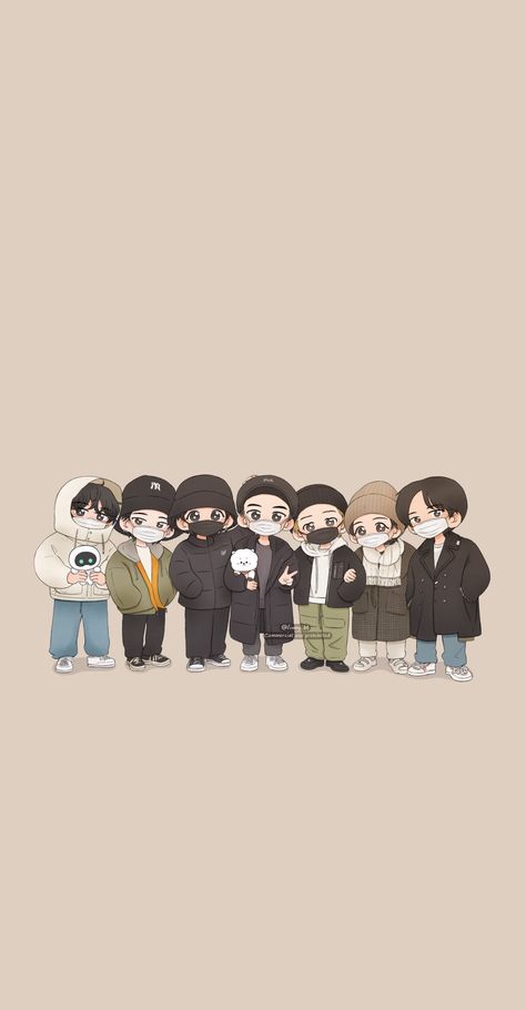 🐟Linmy(slow)🐟 on Twitter: "💜 #BTS #btsfanart #family https://t.co/SHbDSo0al2" / Twitter Bts Cartoon Wallpaper, Bts Cartoon, Bts App, Bts Dance Practice, Twitter Bts, Bts Aesthetic Wallpaper For Phone, Bts Bulletproof, Wallpaper Bts, Photoshoot Bts