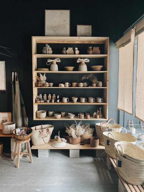 Dusted & Blue | San Francisco Pottery Studio Pottery Room Ideas Design Studios, Pottery Room, Home Pottery Studio, Pottery Cafe, Home Pottery, Art Studio Space, Art Studio Design, Workshop Studio, Art Studio At Home