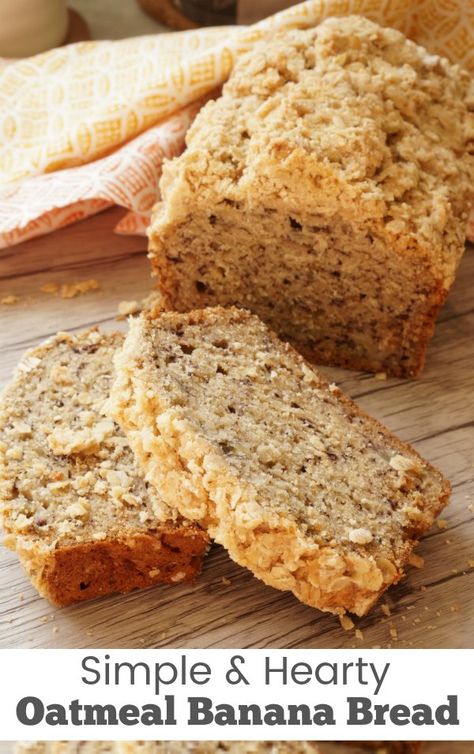 Healthy Family Breakfast, Banana Sweets, Oatmeal Banana Bread, Bread Quick, Pastries Recipes, Skip Breakfast, Bread Ideas, Baked Breads, Oatmeal Banana