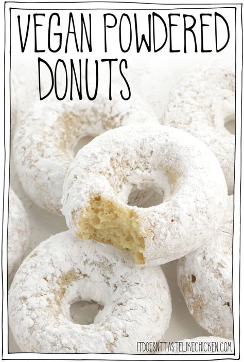 Vegan Donuts Baked, Homemade Baked Donuts, Vegan Copycat, Donuts Homemade, Vegan Donut Recipe, Donut Calories, Vegan Doughnuts, Powdered Donuts, Easy Vegan Recipes