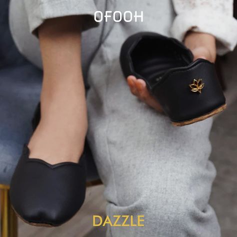 🌟 We are glad to announce the addition of Dazzle to OFOOH!         @dazzlebysarah was founded by Sarah Asif Rana in 2018.         Dazzle is all about combining traditional awe-inspiring designs with comfort, offering unique handcrafted shoes for the modern woman and we’re thrilled to bring their lightweight yet durable shoes to the UAE 🇦🇪 empowering women to epitomize their personal style statement. Explore the magic now! ✨       🛒 Shop now at ofooh.com 🛍️      #ofooh #newarrival #womenshoes ... Black Khussa, Black Jutti, Womens Loafers, Etsy Boutique, Embroidery Shoes, Bridal Flower, Perfect Marriage, Fashion Essentials, Leather Design