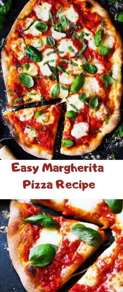 Easy Margherita Pizza | Quick and Easy Recipe Margherita Pizza Recipe Easy, Margherita Pizza Recipe, Basil Pizza, Mozzarella Pizza, Vegetarian Ideas, Healthier Meals, Flat Breads, Mozzarella Recipes, Meatless Recipes