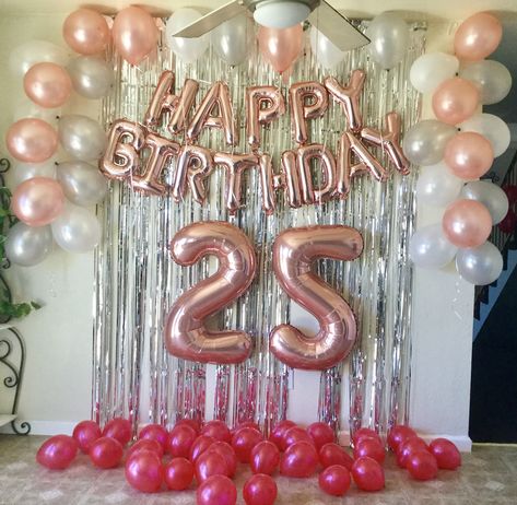 Happy 25th Birthday Birthday Decorations 25th Decor, 25th Birthday Ideas For Her Decoration At Home, 25th Birthday Decoration Ideas, Barbie 25th Birthday, Happy Birthday 25 Years Girl, 25tg Birthday Ideas, 26 Year Old Birthday Ideas, 25th Birthday Balloons, 24th Birthday Ideas For Women