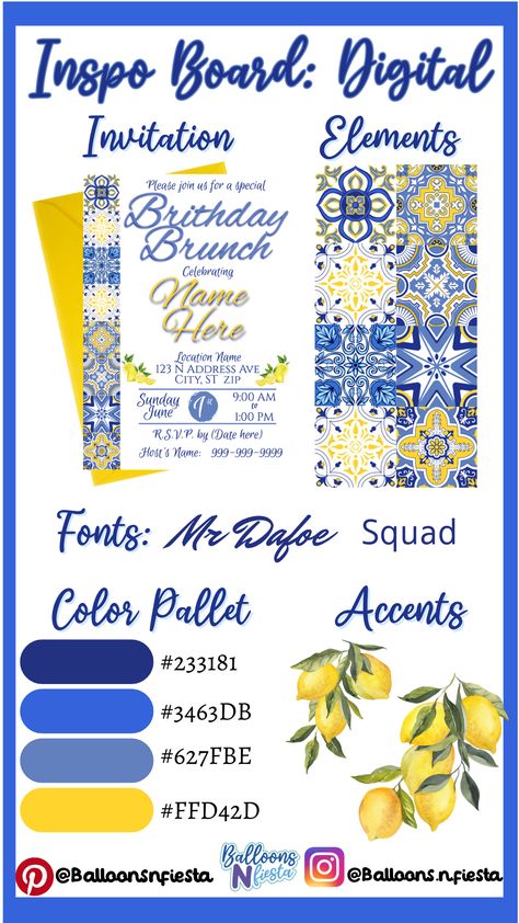 Amalfi Coast Theme Invitation, Tuscan Birthday Party Ideas, Bridal Shower Greece Theme, Mediterranean Party Decor Ideas, Mediterranean Birthday Party Theme, Inspo Board Ideas, Mediterranean Theme Party, Mediterranean Party Decor, Capri Theme Party