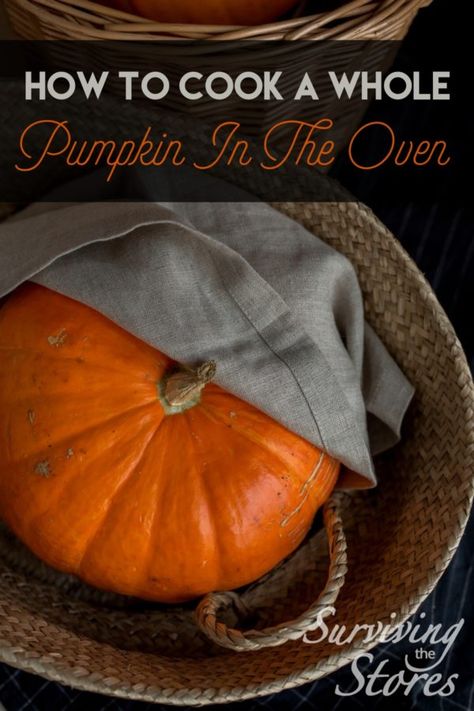 Cooking A Whole Pumpkin In The Oven! - Surviving The Stores™ How To Cook Fresh Pumpkin In The Oven, Squash Acorn, Butternut Squash Spaghetti, Whole Pumpkin, Squash Spaghetti, Fall Veggies, Cooking Pumpkin, Healthy Holiday Recipes, Healthy Holidays