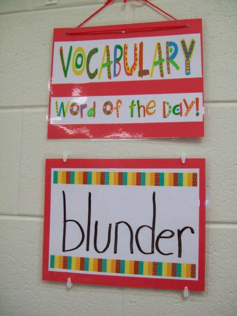 I made this Vocabulary Word of the Day poster.  Each day a new vocabulary word is looked up. Teaching Vocabulary, New Vocabulary Words, Teaching Ela, Teaching Literacy, Vocabulary Activities, Reading Classroom, Word Study, Beginning Of School, Music Classroom