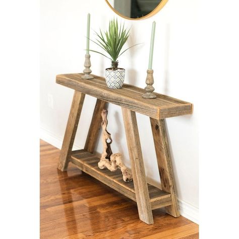 Diy Wooden Projects Natural Wood Console Table, Modern Aztec, Rustic Entryway Table, Into The Wood, Small Woodworking Projects, Diy Wooden Projects, Wooden Projects, Small Wood Projects, Wood Console Table