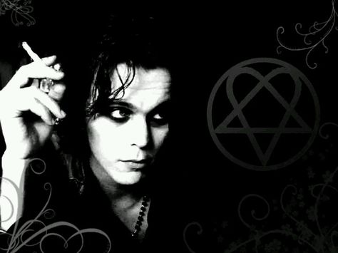 Ville Valo of H.I.M. - Heartagram Wallpaper Ville Valo, Black And White, White, Black