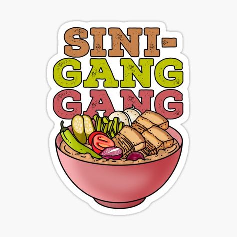 Witty Stickers, Pinoy Stickers, Filipino Stickers, Pork Sinigang, Witty Memes, Ig Stickers, Filipino Dish, Stickers Ideas, Photobooth Props