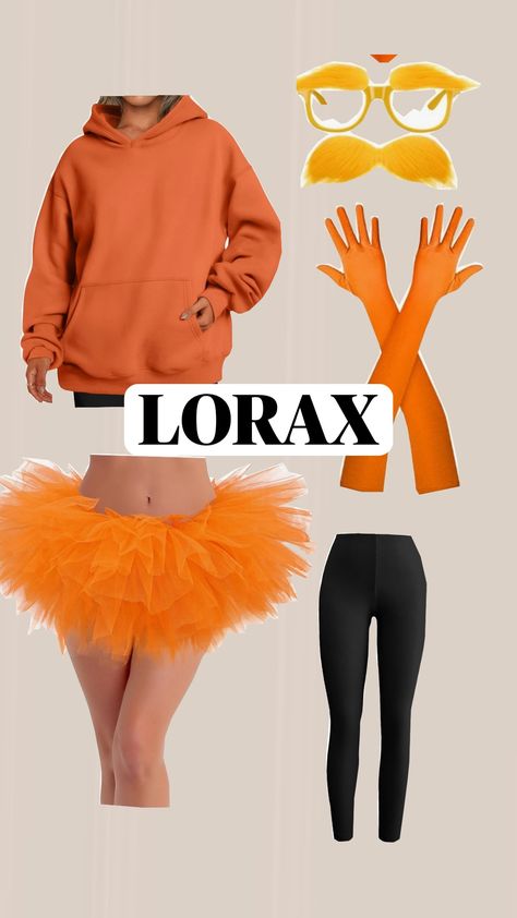 loraxxxxx costume Preppy Lorax Costume, Lorax Costume Women, Lorax And Onceler Costume, Diy Lorax Costume, Lorax Halloween Costumes, Onceler Costume, Diy Lorax, 2 People Halloween Costumes, Lorax Costume