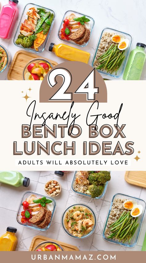 Looking for insanely good bento box lunch ideas adults will absolutely love? Check out this list of 24 healthy bento box lunch ideas for adults. Healthy Adult Snack Boxes, Bento Box Lunch Healthy, Bento Box Lunch For Adults Mediterranean, Paleo Bento Box Lunch For Adults, Protein Bento Box Lunch For Adults, Work Bento Lunch, Interesting Lunch Ideas, Bento Box Lunch For Adults Vegetarian, Gluten Free Bento Box Lunch For Adults