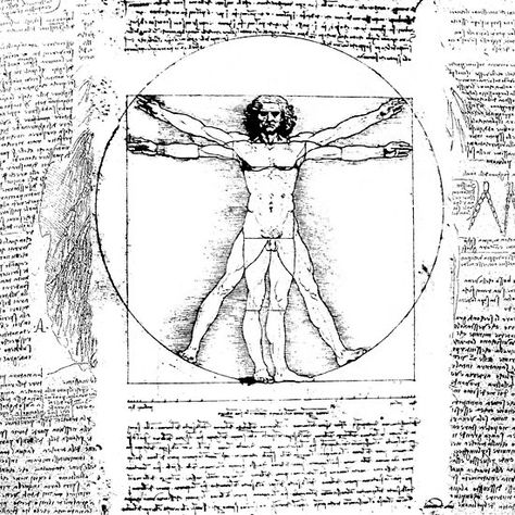 VITRUVIAN MAN Handwriting of Leonardo Da Vinci Black White Drawing Drawing Book Pdf, Da Vinci Vitruvian Man, Vitruvian Man, Albrecht Durer, Popular Art, Famous Art, Anatomy Art, Human Figure, Figure Drawing