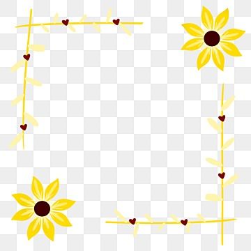 Sunflower Illustration Simple, Border Lines Design Simple, Minimalist Border Design, Yellow Border Frame, Border Lines Design, Reviewer Design, Yellow Border Design, Sunflower Paper Flowers, Project Border