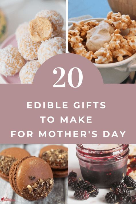 20 Edible Gifts to Make for Mother's Day #mothersday #mom #gifts Mothers Day Food Gifts Ideas, Mother’s Day Baked Gifts, Mothers Day Sweets Treats Gift Ideas, Mother’s Day Treats, Edible Gift Ideas, Popcorn Dessert, Homemade Taco Seasoning Mix, Mothers Day Desserts, Mothers Day Dinner