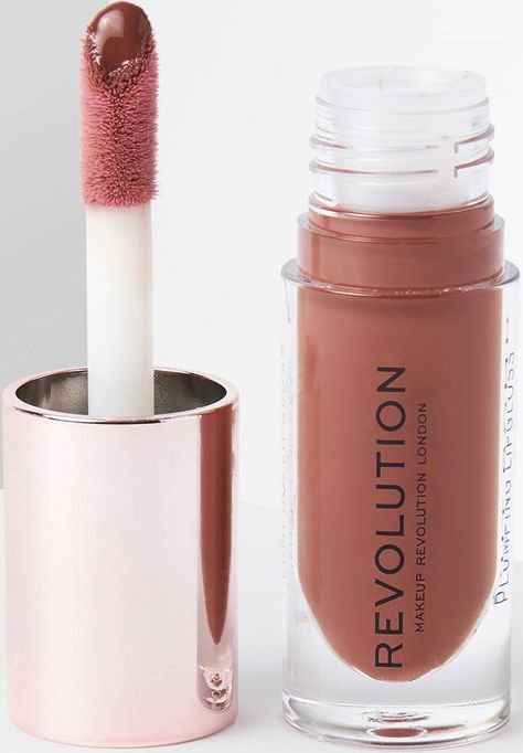 POUT BOMB PLUMPING LIP GLOSS -- COOKIE Makeup Revolution Lip Gloss, Revolution Lip Gloss, Lips Combo, Makeup Revolution London, Lip Balm Collection, Lip Balm Set, Makeup Needs, Plumping Lip Gloss, Makeup Items