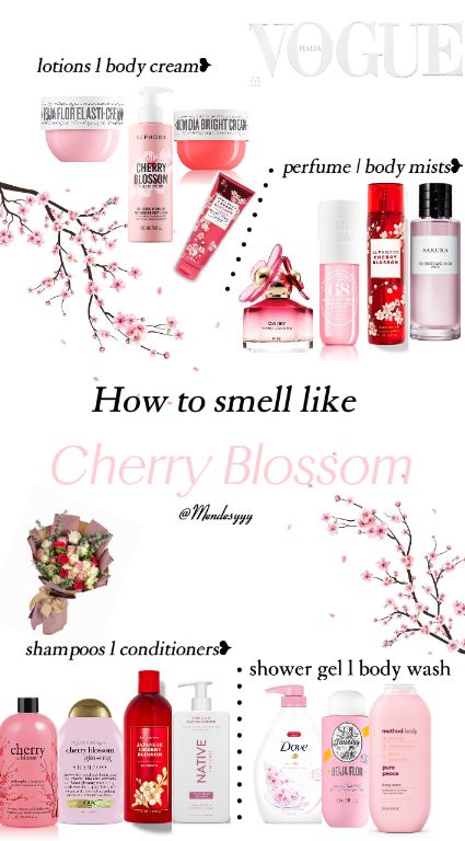 Cherry Blossom Scent Aesthetic, How To Smell Like Japanese Cherry Blossom, How To Smell Like Cherry Blossom, Cherry Blossom Scent, Body Tips, Diy Hair Accessories Ribbon, Fragrances Perfume Woman, Retro Photography, School Tips