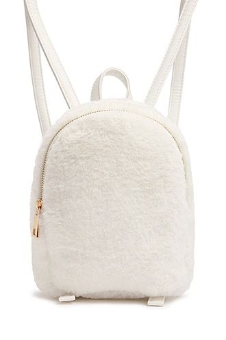 Forever 21 Faux Fur Mini Backpack , Cream Mini Bookbag, Fur Backpack, School Backpack, Boots Fall, Trendy Fashion Women, Bagpack, Mini Backpack, Pop Fashion, Handbag Backpack