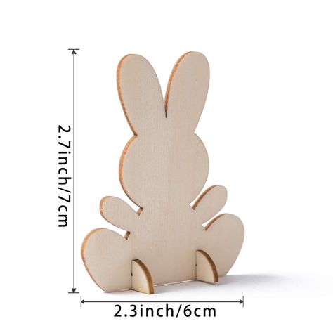 Wooden Ornaments Diy, Wooden Easter Bunny, 3d Rabbit, Painting Table, Spring Wall Decor, Easter Wood Crafts, Rabbit Crafts, Decoration Easter, Wooden Rabbit