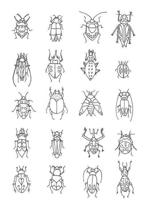 Insect Line Drawing, Beetle Embroidery Pattern, Insect Line Art, Bug Drawing Insects, Cute Insect Drawings, Insect Drawing Simple, Beetle Drawing Simple, Bug Line Art, Bug Drawing Simple