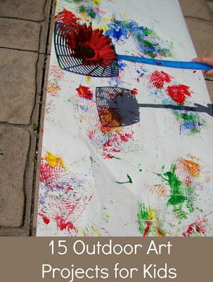 15 fun and messy outdoor art projects for kids- rubber band, spray bottle, and fly swatter art for outside! Outdoor Art Projects For Kids, Outdoor Art Projects, Fireworks Craft, Action Art, Fly Swatter, Messy Art, Art Projects For Kids, Camping Art, Hammers