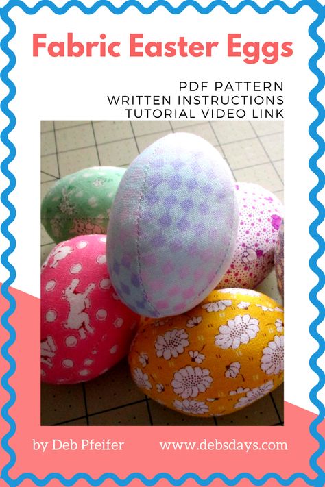 Fabric Easter Eggs, Easter Egg Fabric, Easter Fabric Crafts, Easter Egg Template, Fabric Carrots, Plush Craft, Easter Egg Pattern, Easter Fabric, Cute Sewing Projects