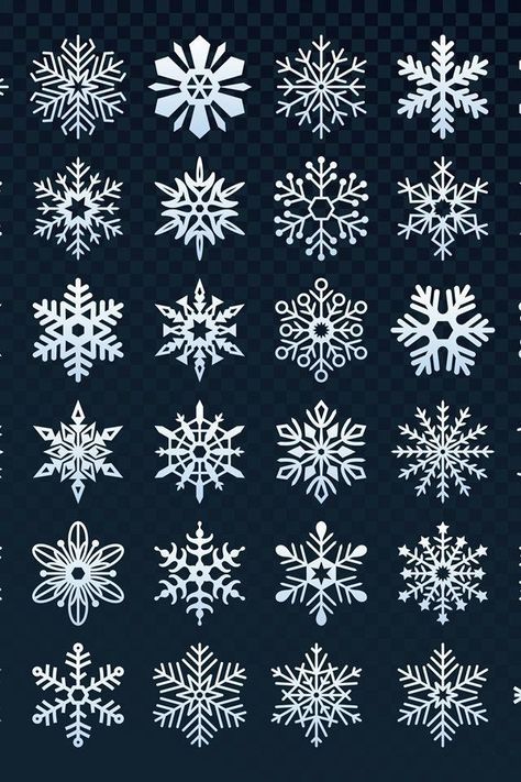 Snow Flex Craft, Christmas Ornament Designs Drawing, Pictures Of Snowflakes, Ice Pattern Design, Winter Tattoo Ideas Snow, Snow Flakes Drawing Easy, Snowfall Tattoo, Snow Drawing Winter, Snowflake Drawing Art