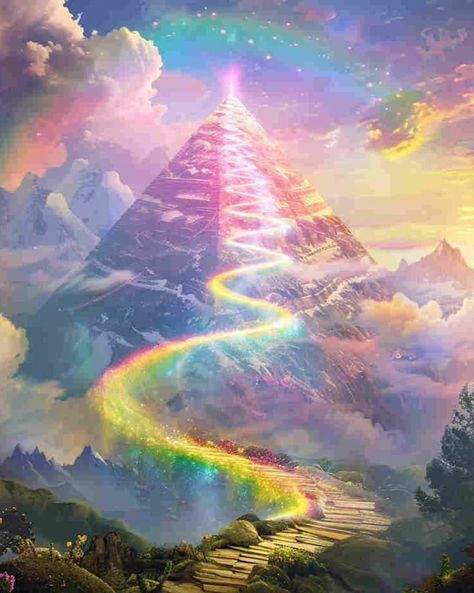 Rainbow Path💐｜original spiritual artwork 🧚🏻original AI art combine with spirituality 👉commercial use unavailable #healingart #spiritualart #spiritualawakenings #spiritualhealing #arthealing #aiartist Rainbow Magic Aesthetic, Spiritual Energy Art, Magic Rainbow, Sacred Science, Rainbow Magic, Double Rainbow, Energy Art, Spiritual Artwork, Magic Aesthetic