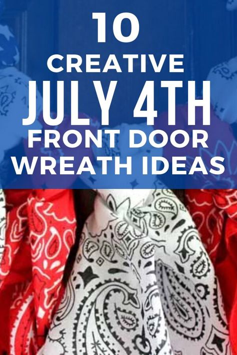 Check out these easy and cheap fourth of july wreath ideas you can make on a budget. With simple dollar store items you can make these 4th of july wreath decorations quickly and easily so check out these creative ideas. #diy #july4th #wreath | sponsored Diy Red White And Blue Wreaths, 4th Of July Wreaths For Front Door Diy, Fourth Of July Door Decorations, July 4th Wreaths For Front Door, Door Diy Ideas, Wreaths Across America Fundraising, Wreaths For Front Door Diy, Patriotic Grapevine Wreath, Patriotic Paper Flower Wreath