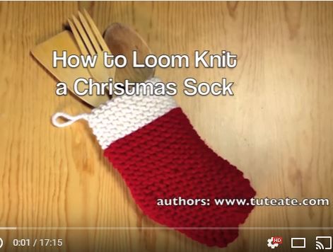 How to Loom Knit a Christmas Sock Knitting Loom Patterns, Christmas Stockings Ideas, Knitted Christmas Stocking Patterns, How To Loom Knit, Knit Loom, Loom Knitting Tutorial, Round Loom, Knifty Knitter, Christmas Knit