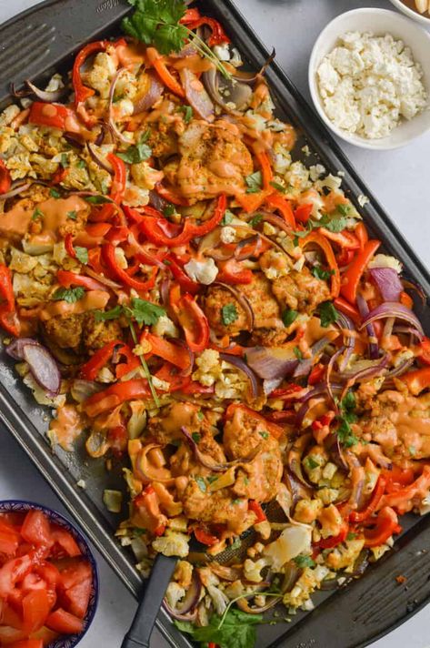 Sheet pan chicken shawarma with vegetables. Chicken And Vegetable Recipes Baked, Chicken Shawarma Sheet Pan Dinner, Sheet Pan Shawarma, Chicken Schwarma Sheet Pan Dinner, Chicken Swarma Sheet Pan Dinner, Chicken Shawarma Sheet Pan, Shawarma Vegetables, Schwarma Recipes, Chicken Schwarma