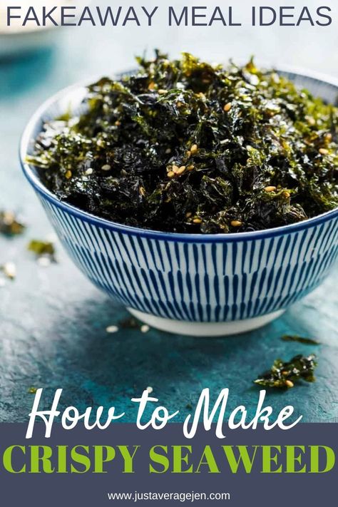 Crispy Seaweed Recipes Chinese, Crispy Seaweed Recipes, Seaweed Chips Recipe, Dried Seaweed Recipes, Fakeaway Chinese, Seaweed Snacks Recipes, Seaweed Recipe, Chinese Feast, Chinese Fakeaway