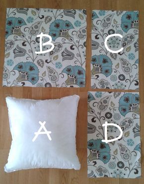 Diy Pillow Shams, Simple Pillow, Pillow Covers Tutorial, Homemade Pillows, Easy Pillows, Pillow Cases Diy, Diy Tumblr, Diy Pillow Covers, Sewing Cushions