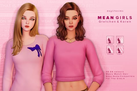 Daylife Sims, Infant Cc, Aesthetic Sims, Mean Girls Outfits, Ts4 Hair, Sims Clothes, Pelo Sims, Free Sims 4, Sims 4 Mm Cc