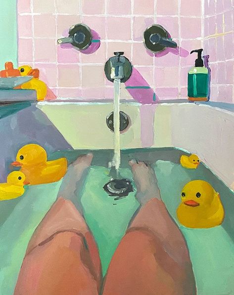 Tap Tap, Duck Pond, Posca Art, Taking A Bath, Rubber Ducks, Arte Inspo, Rubber Ducky, Art Inspiration Painting, Painting Art Projects