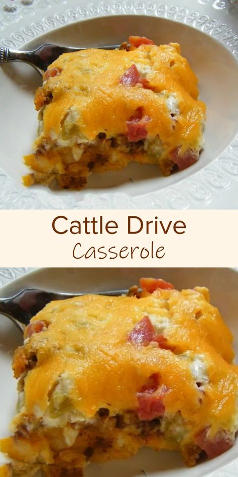 Delicious Cattle Drive Casserole – CUCINADEYUNG Cattle Drive Casserole, Cattle Drive, Carb Foods, Tater Tots, Corn Dogs, Easy Casserole, Beef Dishes, Ground Beef Recipes, Aquaman