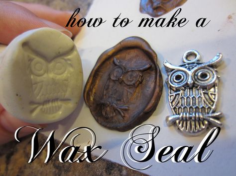 Craft Phesine: How to Make a Wax Seal Stamp from Sculpey Clay Bookish Crafts, Craftroom Ideas, Wax Seals Diy, Medieval Crafts, Mystery Parties, Festa Harry Potter, Diy Wax, Craft Craft, Sculpey Clay