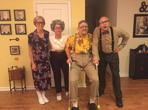 Old People Family Halloween Costume, Elderly Halloween Costume, Old People Group Costume, Senior Costume Ideas, Old People Halloween Costumes Couples, Old Man Costume Men, Old Person Halloween Costume, Old People Costume Ideas, Old Couple Costume Ideas