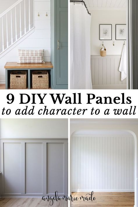 9 DIY wall panels to add character to a standard wall Easy Wall Paneling, Diy Wood Panel Wall, Diy Wall Panels, Diy Wall Paneling, Basement Bathrooms, Basement Bar Decor, Bar Decor Ideas, Bathroom Wall Coverings, Paneling Makeover