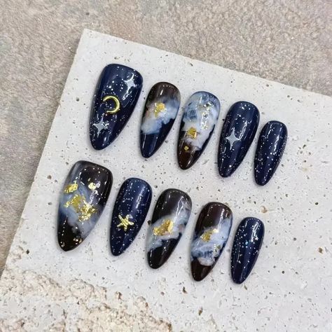 Luxury Handmade Press Nails Middle Almond False Nails Marble - Temu Fake Nail Tips, Almond Press On Nails, Transparent Nails, Transparent Box, Nail Type, Coffin Press On Nails, Nail Forms, Fake Nail, Nail Length