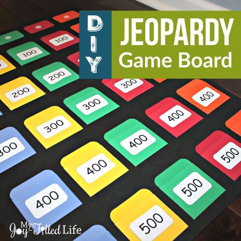 My family is competitive.  My children play sports (my husband and I did too when we were growing up), we participate in fantasy sports leagues, we enjoy playing all kinds of games together (board, card, video…), and we all love a good challenge.  What better way to have a friendly competition, as well as growContinue Reading Jeopardy Board, Jeopardy Game, Abc Games, Bible Games, Classroom Games, School Games, Review Games, Diy Games, Game Board