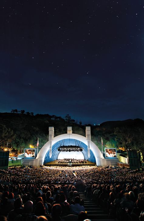 A classical concert at the Hollywood Bowl. Hollywood Bowl Aesthetic, La Travel, Concert Venues, Design Stage, Sierra Boggess, Hollywood Bowl, Griffith Observatory, The Hollywood Bowl, Concert Venue