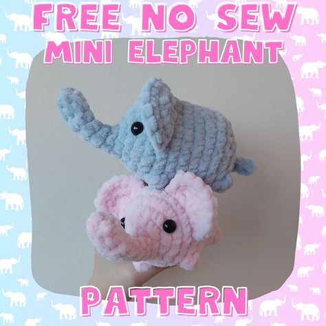 Tadaaa ✨️ pattern release time! This mini no-sew elephant is my new favorite mini! 🐘 The printable pdf version is also available on my… | Instagram Crochet Elephant Pattern Free, Crocheted Plushies, Amigurumi Elephant Pattern, Crochet Elephant Pattern, Crochet Keychains, Crochet Plushies, Giraffe Crochet, Confection Au Crochet, Plushie Patterns